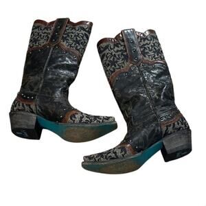 Lane Women's Kimmie Nickle Studded Leather Western Boots LB0244C Size 6